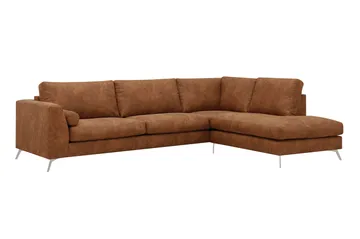 Ocean Lyx 4-sits Soffa med Schäslong Höger - Brun - Möbler - Soffa - Divansoffa & schäslongsoffa - 4 sits soffa med divan