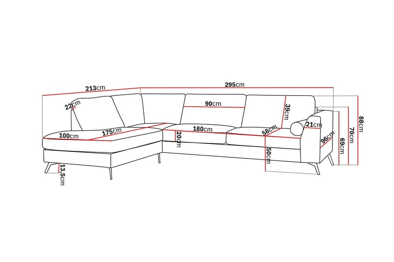 Ocean Lyx 4-sits Soffa med Schäslong Vänster - Mörkbrun - Möbler - Soffa - Divansoffa & schäslongsoffa - 4 sits soffa med divan