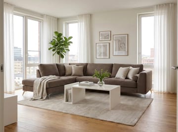 Ocean Lyx 4-sits Soffa med Schäslong Vänster - Mörkbrun - Möbler - Soffa - Divansoffa & schäslongsoffa - 4 sits soffa med divan