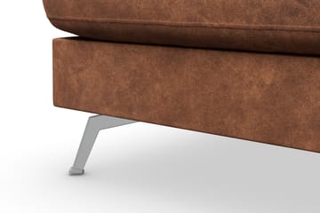 Ocean Lyx 4-sits Vänstervänd L-formad Schäslongsoffa i Konstläder - Brun - Möbler - Soffa - Divansoffa & schäslongsoffa - 4 sits soffa med divan
