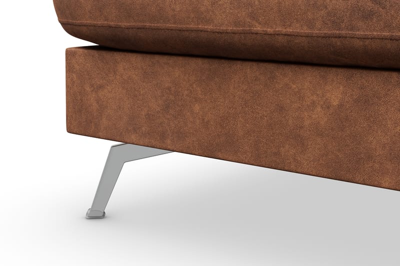 Ocean Lyx 4-sits Vänstervänd L-formad Schäslongsoffa i Konstläder - Brun - Möbler - Soffa - Divansoffa & schäslongsoffa - 4 sits soffa med divan