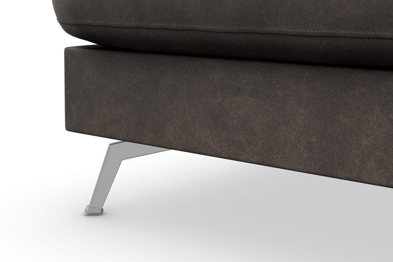 Ocean Lyx 4-sits Vänstervänd L-formad Schäslongsoffa i Konstläder - Mörkgrå - Möbler - Soffa - Divansoffa & schäslongsoffa - 4 sits soffa med divan