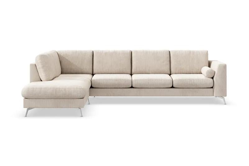Ocean Lyx 4-sits Vänstervänd L-formad Schäslongsoffa i Manchester - Beige - Möbler - Soffa - Divansoffa & schäslongsoffa - 4 sits soffa med divan