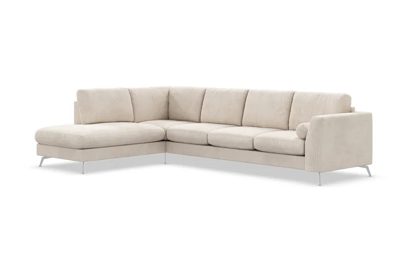 Ocean Lyx 4-sits Vänstervänd L-formad Schäslongsoffa i Manchester - Beige - Möbler - Soffa - Divansoffa & schäslongsoffa - 4 sits soffa med divan