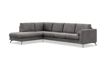 Ocean Lyx 4-sits Vänstervänd L-formad Schäslongsoffa i Manchester - Mörkgrå - Möbler - Soffa - Divansoffa & schäslongsoffa - 4 sits soffa med divan