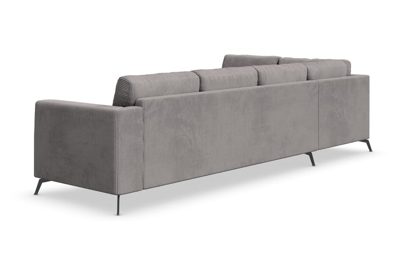 Ocean Lyx 4-sits Vänstervänd L-formad Schäslongsoffa i Manchester - Mörkgrå - Möbler - Soffa - Divansoffa & schäslongsoffa - 4 sits soffa med divan
