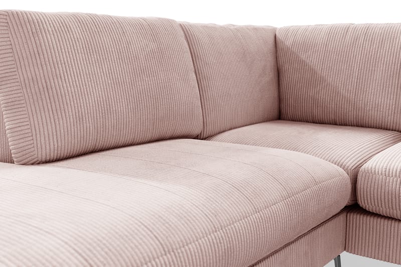 Ocean Lyx 4-sits Vänstervänd L-formad Schäslongsoffa i Manchester - Rosa - Möbler - Soffa - Divansoffa & schäslongsoffa - 4 sits soffa med divan