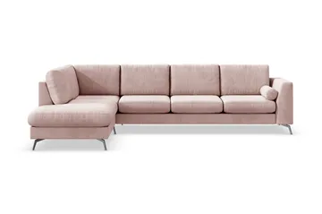 Ocean Lyx 4-sits Vänstervänd L-formad Schäslongsoffa i Manchester - Rosa - Möbler - Soffa - Divansoffa & schäslongsoffa - 4 sits soffa med divan