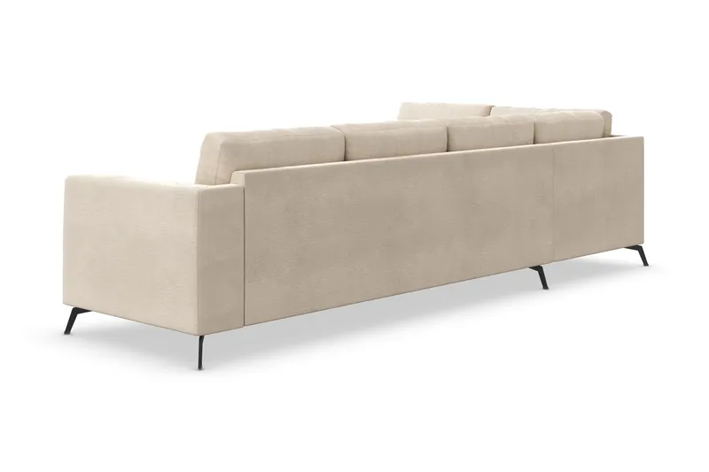 Ocean Lyx 4-sits Vänstervänd L-formad Schäslongsoffa i Sammet - Beige - Möbler - Soffa - Divansoffa & schäslongsoffa - 4 sits soffa med divan