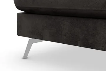 Ocean Lyx 4-sits Vänstervänd L-formad Schäslongsoffa i Sammet - Mörkgrå - Möbler - Soffa - Divansoffa & schäslongsoffa - 4 sits soffa med divan