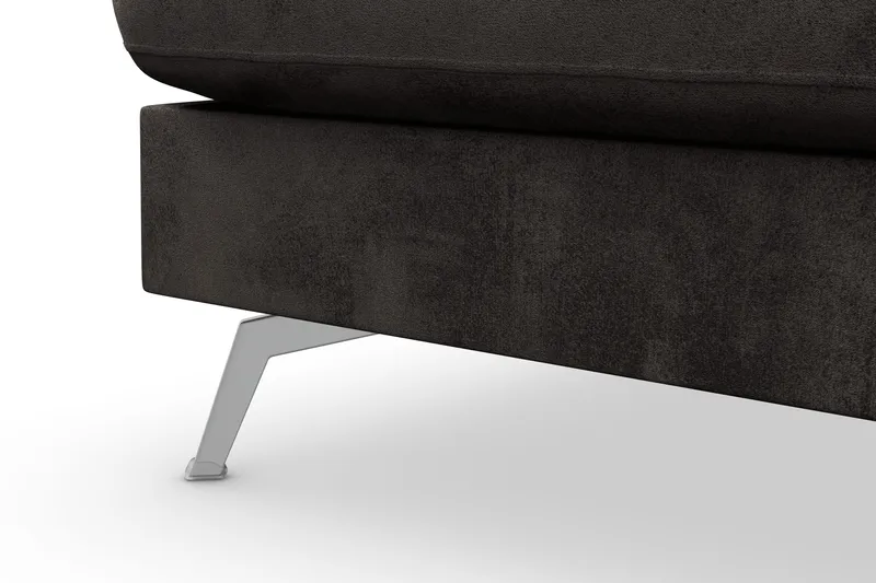 Ocean Lyx 4-sits Vänstervänd L-formad Schäslongsoffa i Sammet - Mörkgrå - Möbler - Soffa - Divansoffa & schäslongsoffa - 4 sits soffa med divan