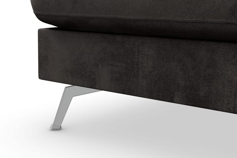 Ocean Lyx 4-sits Vänstervänd L-formad Schäslongsoffa i Sammet - Mörkgrå - Möbler - Soffa - Divansoffa & schäslongsoffa - 4 sits soffa med divan