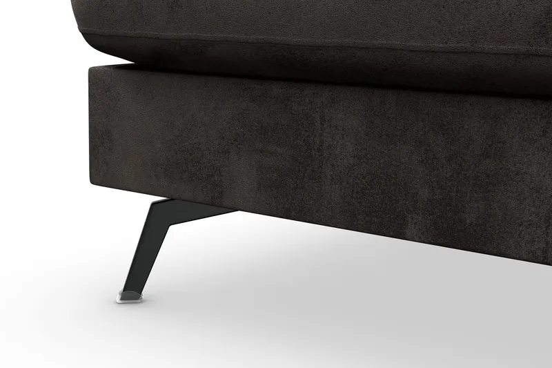 Ocean Lyx 4-sits Vänstervänd L-formad Schäslongsoffa i Sammet - Mörkgrå - Möbler - Soffa - Divansoffa & schäslongsoffa - 4 sits soffa med divan