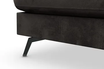 Ocean Lyx 4-sits Vänstervänd L-formad Schäslongsoffa i Sammet - Mörkgrå - Möbler - Soffa - Divansoffa & schäslongsoffa - 4 sits soffa med divan