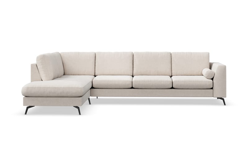 Ocean Lyx 4-sits Vänstervänd L-formad Schäslongsoffa i Tyg - Beige - Möbler - Soffa - Divansoffa & schäslongsoffa - 4 sits soffa med divan