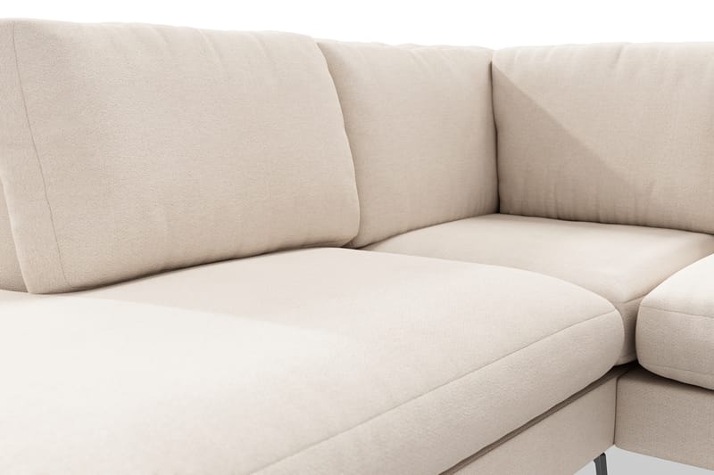 Ocean Lyx 4-sits Vänstervänd L-formad Schäslongsoffa i Tyg - Beige - Möbler - Soffa - Divansoffa & schäslongsoffa - 4 sits soffa med divan