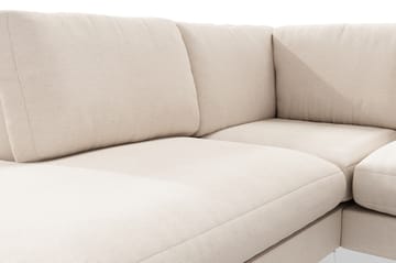 Ocean Lyx 4-sits Vänstervänd L-formad Schäslongsoffa i Tyg - Beige - Möbler - Soffa - Divansoffa & schäslongsoffa - 4 sits soffa med divan