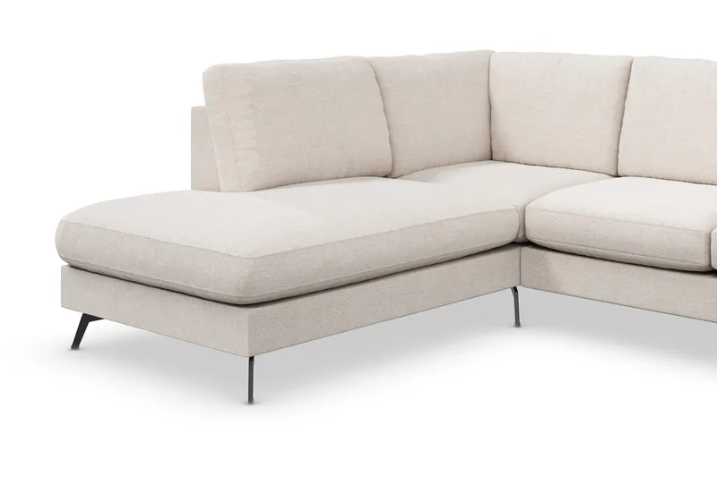 Ocean Lyx 4-sits Vänstervänd L-formad Schäslongsoffa i Tyg - Beige - Möbler - Soffa - Divansoffa & schäslongsoffa - 4 sits soffa med divan