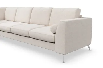 Ocean Lyx 4-sits Vänstervänd L-formad Schäslongsoffa i Tyg - Beige - Möbler - Soffa - Divansoffa & schäslongsoffa - 4 sits soffa med divan