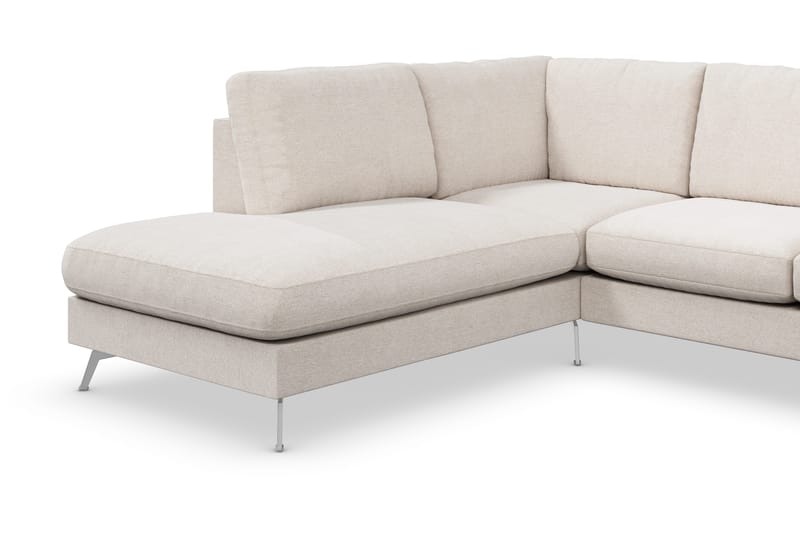Ocean Lyx 4-sits Vänstervänd L-formad Schäslongsoffa i Tyg - Beige - Möbler - Soffa - Divansoffa & schäslongsoffa - 4 sits soffa med divan