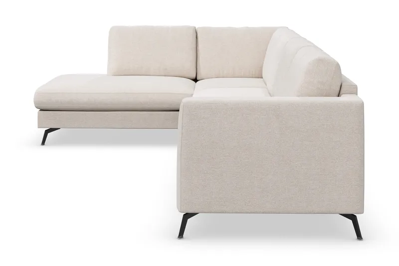 Ocean Lyx 4-sits Vänstervänd L-formad Schäslongsoffa i Tyg - Beige - Möbler - Soffa - Divansoffa & schäslongsoffa - 4 sits soffa med divan
