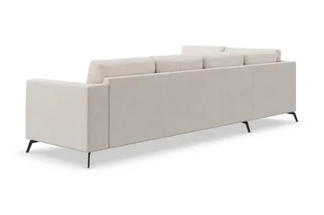 Ocean Lyx 4-sits Vänstervänd L-formad Schäslongsoffa i Tyg - Beige - Möbler - Soffa - Divansoffa & schäslongsoffa - 4 sits soffa med divan