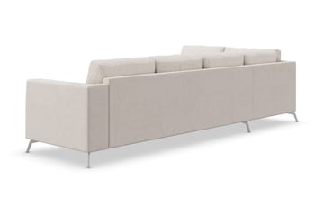 Ocean Lyx 4-sits Vänstervänd L-formad Schäslongsoffa i Tyg - Beige - Möbler - Soffa - Divansoffa & schäslongsoffa - 4 sits soffa med divan