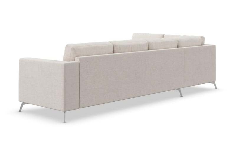 Ocean Lyx 4-sits Vänstervänd L-formad Schäslongsoffa i Tyg - Beige - Möbler - Soffa - Divansoffa & schäslongsoffa - 4 sits soffa med divan
