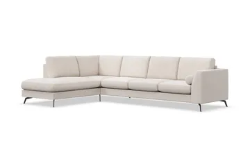 Ocean Lyx 4-sits Vänstervänd L-formad Schäslongsoffa i Tyg - Beige - Möbler - Soffa - Divansoffa & schäslongsoffa - 4 sits soffa med divan