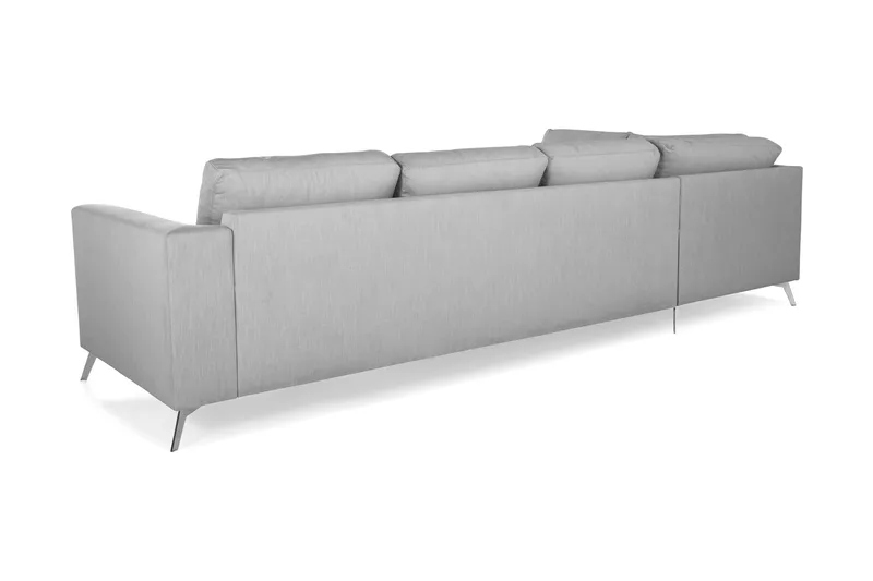 Ocean Lyx 4-sits Vänstervänd L-formad Schäslongsoffa i Tyg - Grå - Möbler - Soffa - Divansoffa & schäslongsoffa - 4 sits soffa med divan