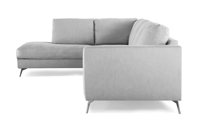 Ocean Lyx 4-sits Vänstervänd L-formad Schäslongsoffa i Tyg - Grå - Möbler - Soffa - Divansoffa & schäslongsoffa - 4 sits soffa med divan