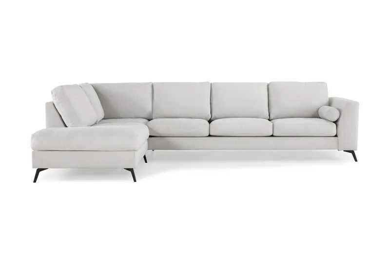 Ocean Lyx 4-sits Vänstervänd L-formad Schäslongsoffa i Tyg - Ljusgrå - Möbler - Soffa - Divansoffa & schäslongsoffa - 4 sits soffa med divan