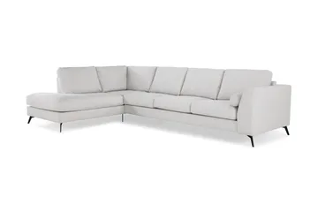 Ocean Lyx 4-sits Vänstervänd L-formad Schäslongsoffa i Tyg - Ljusgrå - Möbler - Soffa - Divansoffa & schäslongsoffa - 4 sits soffa med divan