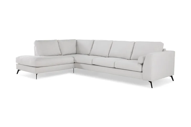 Ocean Lyx 4-sits Vänstervänd L-formad Schäslongsoffa i Tyg - Ljusgrå - Möbler - Soffa - Divansoffa & schäslongsoffa - 4 sits soffa med divan