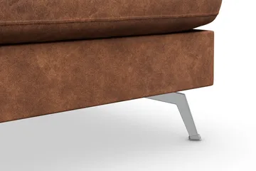 Ocean Lyx 5-sits Högervänd L-formad Schäslongsoffa i Konstläder - Brun - Möbler - Soffa - Divansoffa & schäslongsoffa - 4 sits soffa med divan