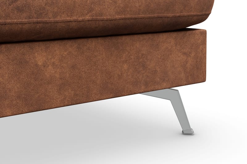 Ocean Lyx 5-sits Högervänd L-formad Schäslongsoffa i Konstläder - Brun - Möbler - Soffa - Divansoffa & schäslongsoffa - 4 sits soffa med divan