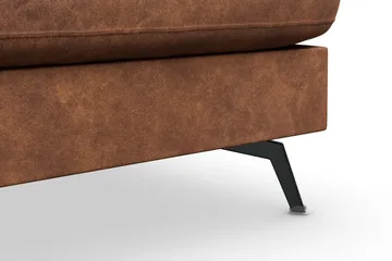 Ocean Lyx 5-sits Högervänd L-formad Schäslongsoffa i Konstläder - Brun - Möbler - Soffa - Divansoffa & schäslongsoffa - 4 sits soffa med divan