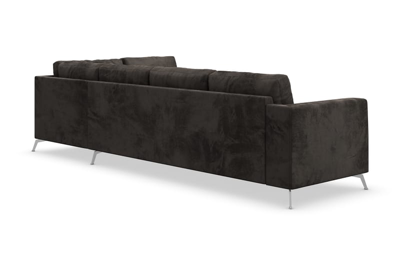 Ocean Lyx 5-sits Högervänd L-formad Schäslongsoffa i Sammet - Mörkgrå - Möbler - Soffa - Divansoffa & schäslongsoffa - 4 sits soffa med divan