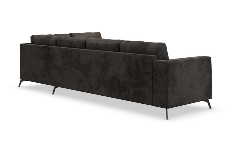 Ocean Lyx 5-sits Högervänd L-formad Schäslongsoffa i Sammet - Mörkgrå - Möbler - Soffa - Divansoffa & schäslongsoffa - 4 sits soffa med divan