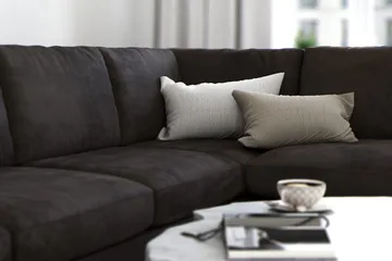 Ocean Lyx 5-sits Högervänd L-formad Schäslongsoffa i Sammet - Mörkgrå - Möbler - Soffa - Divansoffa & schäslongsoffa - 4 sits soffa med divan