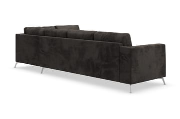 Ocean Lyx 5-sits Högervänd L-formad Schäslongsoffa i Sammet - Mörkgrå - Möbler - Soffa - Divansoffa & schäslongsoffa - 4 sits soffa med divan