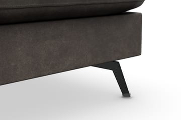 Ocean Lyx 6-sits Högervänd U-formad Soffa med Divan och Schäslong + Fotpall i Konstläder - Mörkgrå - Möbler - Soffa - Divansoffa & schäslongsoffa