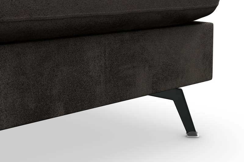 Ocean Lyx 6-sits Högervänd U-formad Soffa med Divan och Schäslong + Fotpall i Sammet - Mörkgrå - Möbler - Soffa - Divansoffa & schäslongsoffa