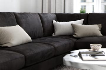 Ocean Lyx 6-sits Högervänd U-formad Soffa med Divan och Schäslong + Fotpall i Sammet - Mörkgrå - Möbler - Soffa - Sammetssoffa