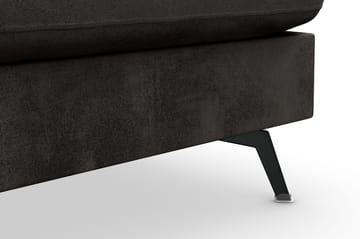 Ocean Lyx 6-sits Högervänd U-formad Soffa med Divan och Schäslong + Fotpall i Sammet - Mörkgrå - Möbler - Soffa - Sammetssoffa