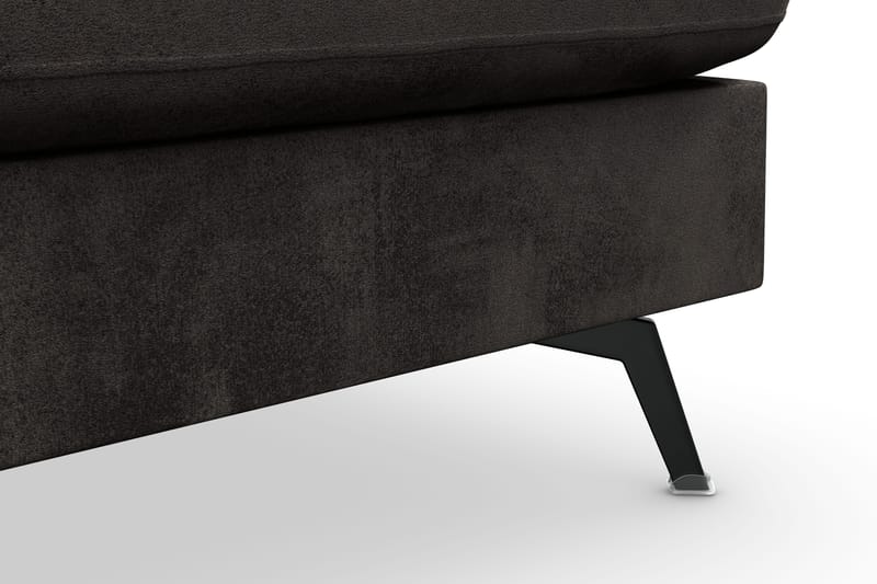 Ocean Lyx 6-sits Högervänd U-formad Soffa med Divan och Schäslong + Fotpall i Sammet - Mörkgrå - Möbler - Soffa - Sammetssoffa