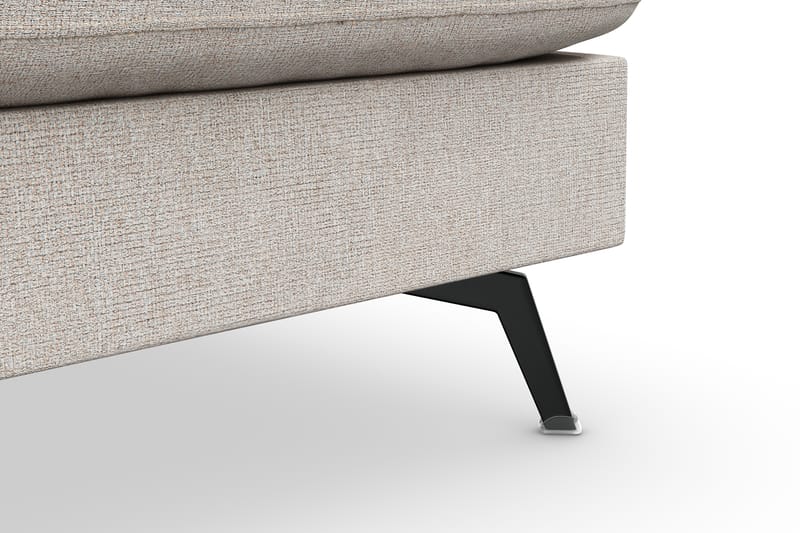 Ocean Lyx 6-sits Högervänd U-formad Soffa med Divan och Schäslong + Fotpall i Tyg - Beige - Möbler - Soffa - Divansoffa & schäslongsoffa