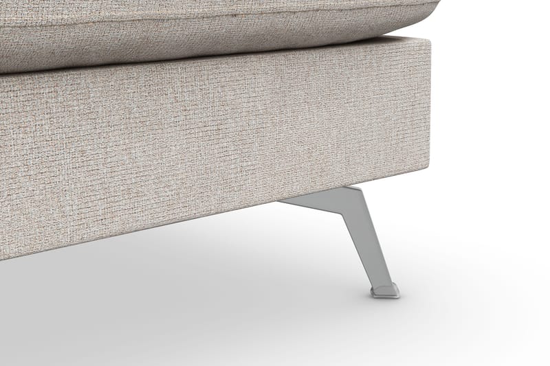 Ocean Lyx 6-sits Högervänd U-formad Soffa med Divan och Schäslong + Fotpall i Tyg - Beige - Möbler - Soffa - U-soffa