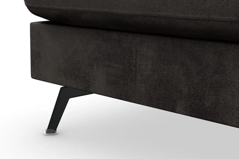 Ocean Lyx 6-sits Vänstervänd U-formad Soffa med Divan och Schäslong + Fotpall i Sammet - Mörkgrå - Möbler - Soffa - Sammetssoffa