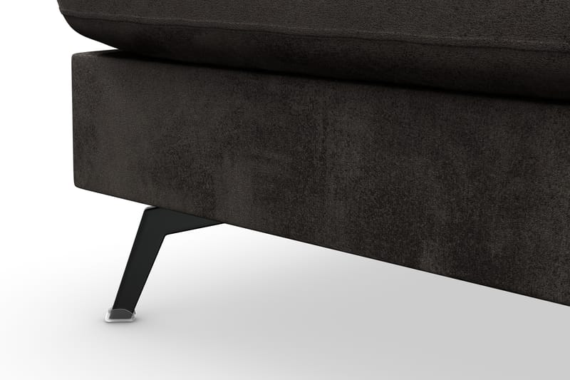 Ocean Lyx 6-sits Vänstervänd U-formad Soffa med Divan och Schäslong + Fotpall i Sammet - Mörkgrå - Möbler - Soffa - Divansoffa & schäslongsoffa